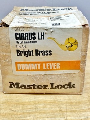 Pro Grade Wave Style Door Lever   Master Lock - Bright Brass   NEW Older Stock