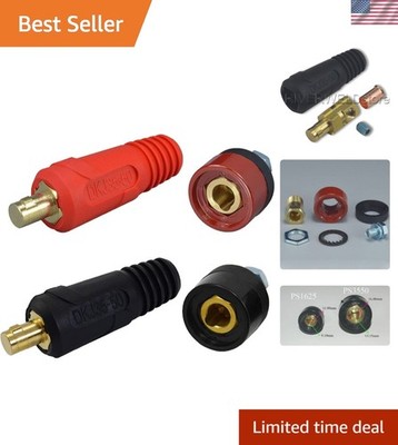 TIG Welding Cable Panel Connector Plug & Socket Set -50 & -50 315Amp With Red...