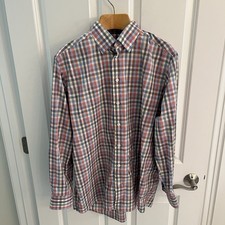 Eton Contemporary Men XL 17 43 Button Down Up Shirt Plaid Check Long Sleeve