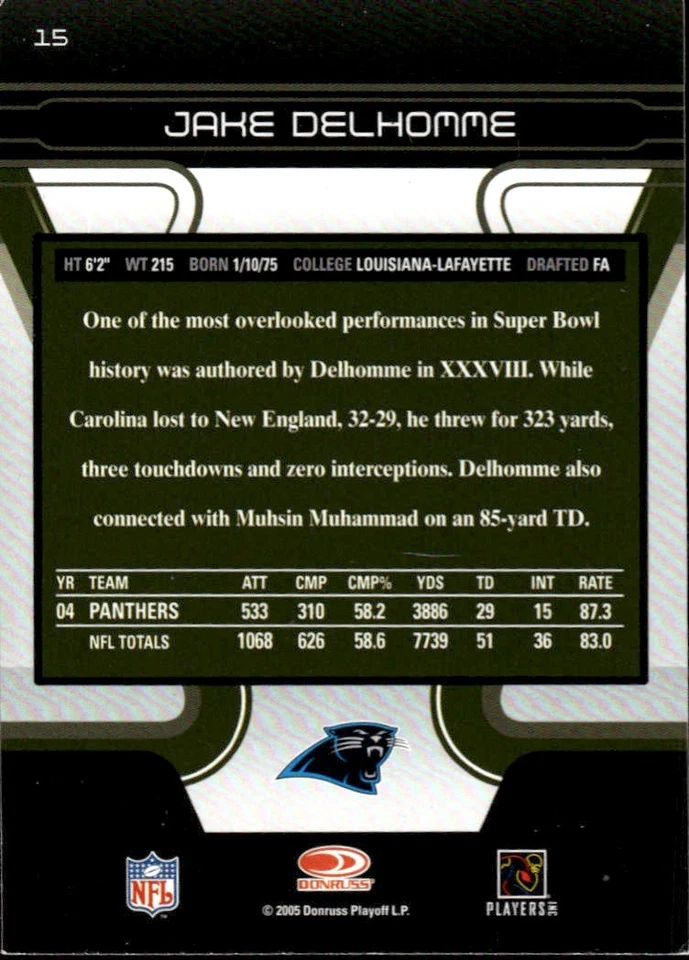 2005 Donruss Zenith #15 Jake Delhomme [GOATCARDS] - Image 2 of 2