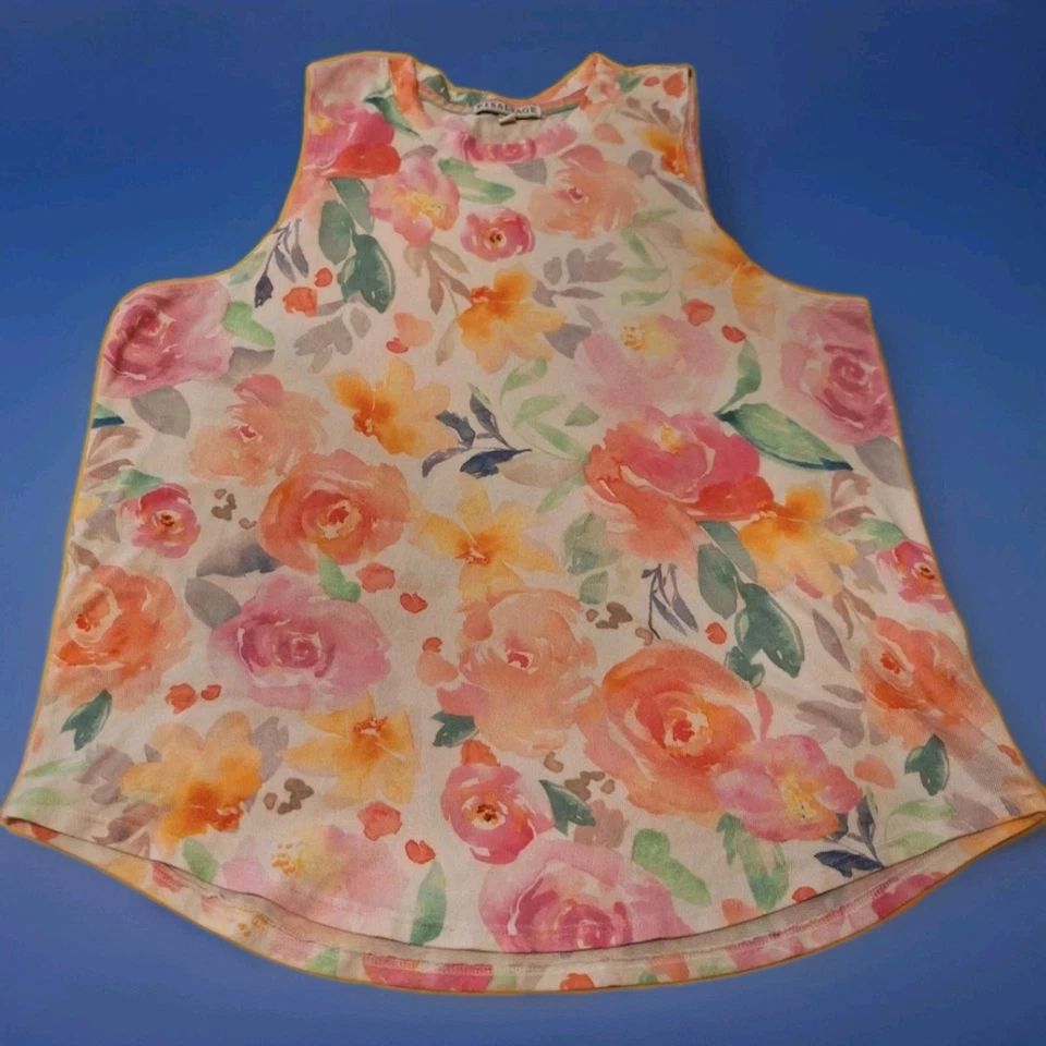 Camiseta sin mangas para mujer P J Salvage Spring Into Sunshire estampado floral mezcla de algodón talla XL Foto 3 de 4