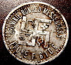 VINTAGE RARE G/L SWASTIKA ALUMINUM TOKEN,BROWNIE BONDED MESSENGERS,B&W TAXI &CAB — photo 1