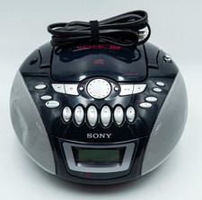 Sony CFD-E75 AM/FM Radio Cassette CD Player Boombox Portable Dark Blue