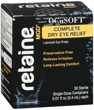Ocusoft Retaine MGD Complete Dry Eye Relief Lubricant Eye Drops 30 Ct Pack of 6