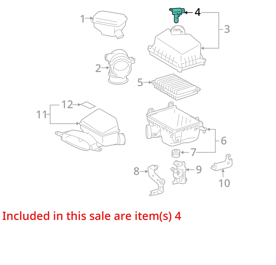 Sensor medidor de flujo de aire másico Toyota Matrix 2010 MAF OEM 74 k millas - LKQ354973564 Foto 4 de 4