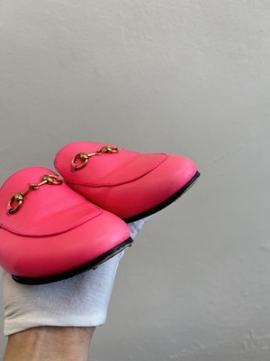 GUCCI WMNS 6 US / 36 EU Princetown Mule Horsebit Loafer Hot Pink