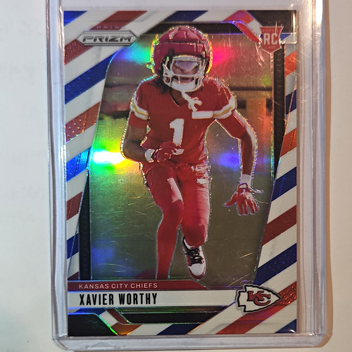 Panini 2024 Prizm Rookies Xavier Worthy Rookie RC Red White & Blue #399 Chiefs