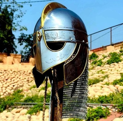 Medieval Viking Helmet LARP SCA Knight Warrior Chainmail Armor Costume gift