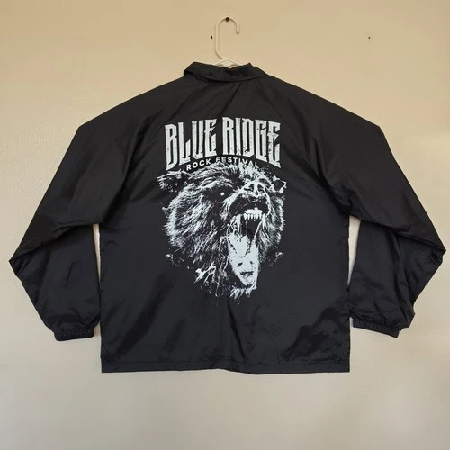 Blue Ridge Rock Festival Windbreaker Men's Large Bear Screaming Coaches Jacket video thumbnail
