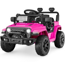  Sky6801 6V Kids Ride-On Truck Car w/ Parent Remote Control, 4-Wheel- Hot Pink