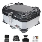 Motorcycle Silver Trunk Rear Tour Tail Box Luggage Aluminum Top Case Storage 28L