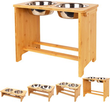 Elevated Dog Bowls,Raised Dog Bowl Stand with 2 Stainless Steel Bowls,Elevated R