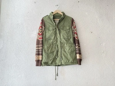 RALPH LAUREN DENIM & SUPPLY Olive Sateen KNIT SLEEVE M-65 JACKET S Military - Image 1 of 4