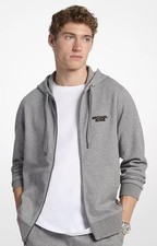 Michael Kors Men  s Hoodie Cotton Blend Zip Up Hoodie Gray Size Small New