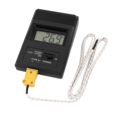 TM-902C Digital LCD Temperaturmessgerät K Typ Thermometer mit Pyrometer Fühler