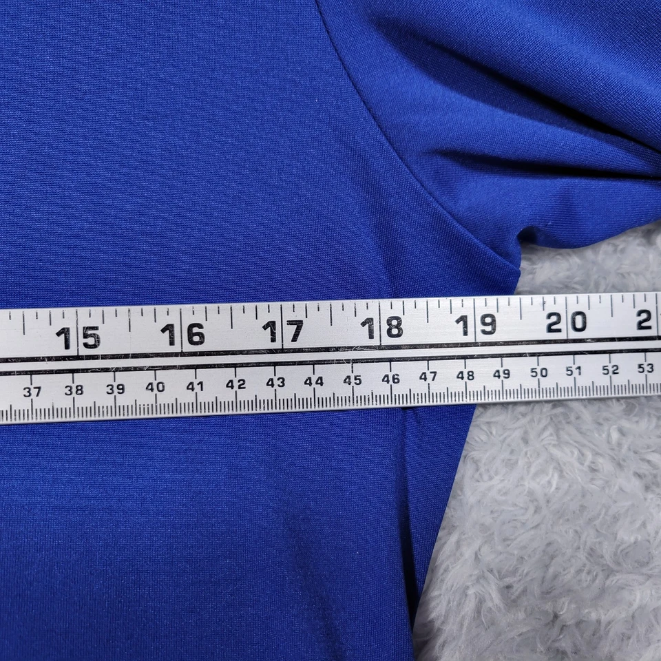 Cutter Buck 衬衫女式中号蓝色 1/2 拉链长袖 DryTec 奢华 — 第 4/4 张图片