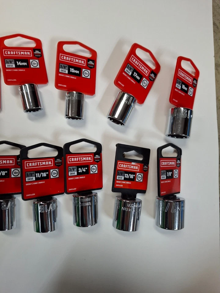 NEW Craftsman Socket 3/8" Drive, Shallow, SAE &E Metric, YOU CHOOSE Size - Image 4 of 4