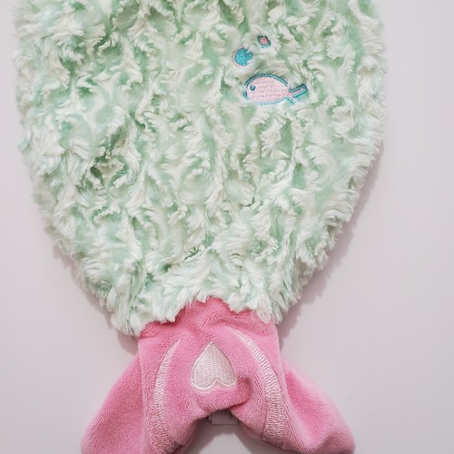Douglas Mermaid Plush Lovey 20" Green Pink Sshlumpie Security Blanket Minky Wave - Picture 5 of 8