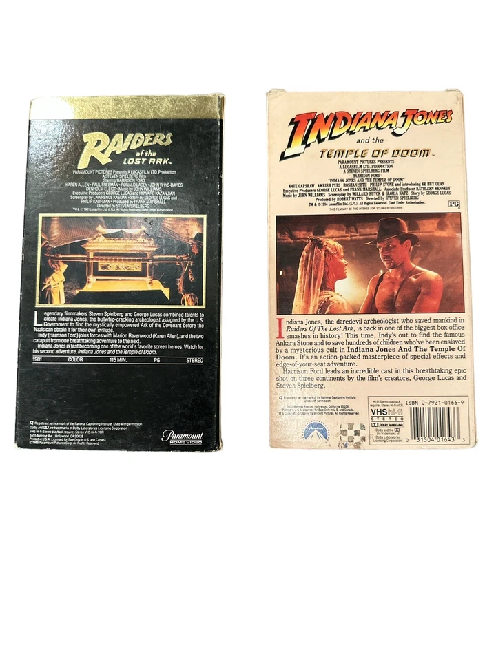 Raiders of the Lost Ark and Indiana Jones and the Temple of Doom (VHS) Usado Foto 2 de 2