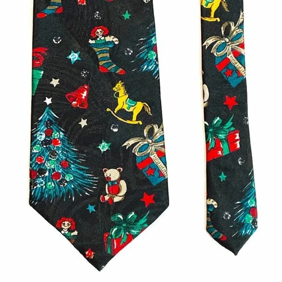 Gravata masculina Adolfo novidade gravata de férias brinquedos de Natal nostálgico 59" x 4" - Imagem 2 de 4