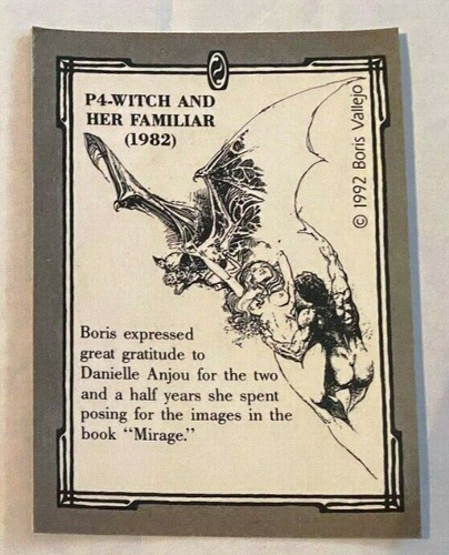 Boris Vallejo P4 Witch and her Familiar 1992 Chase Prism Chrome Insert Card - Bild 2 von 2