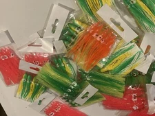 50 Squid Skirt Octopus Hoochie Flounder Fluke Fishing Soft Lures 9cm 3.5” Teaser