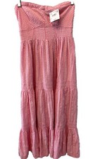 NWT American Eagle Outfitters Tiered Maxi Dress Striped Pink/White SZ Small