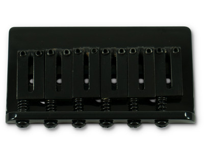Kluson Standard 6 String Fixed Hardtail Bridge, Through-mount, Black