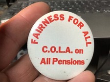 "Pin UAW de colección, equidad para todos C.O.L.A en todas las pensiones botón Pinback 2-1/8"""