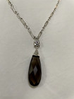 ANNE KLEIN 18" Silver Necklace & Matching Earrings in Faux Smokey Quartz — photo 2