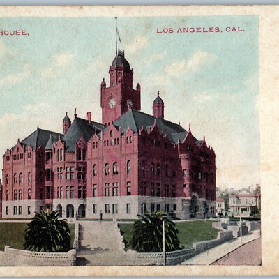 c1900s Los Angeles, CA Court House Red Brick Building Postcard M. Rieder UDB