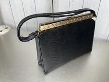 Vintage After Five Black Evening Bag Clutch Floral Gold  Change Purse Made USA