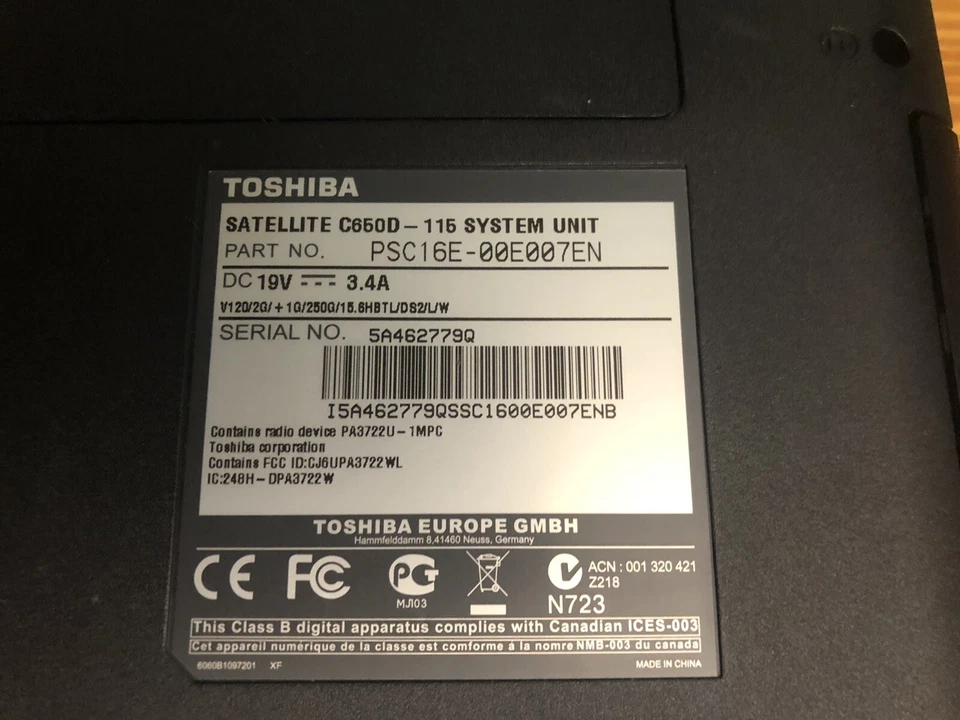 Toshiba Satellite Pro C650-115 Laptop - Image 3 of 4