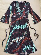 NWOT Mango MNG Floral Bell Sleeve Low Neckline Dress Size S