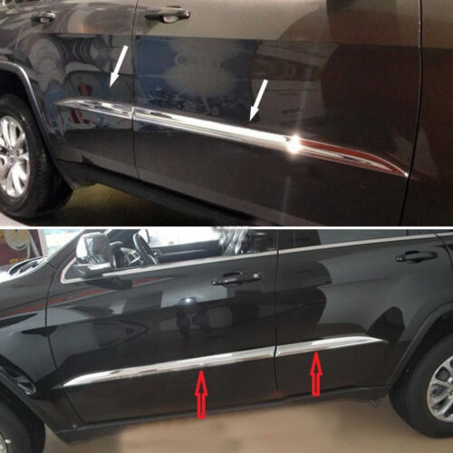 Chrome Body Side Door Molding Line Cover Trim fits 2014-2021 Jeep Grand Cherokee - 第 2/7 張圖片