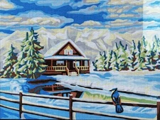 Needlepoint Painted Canvas Gobelin Winter. 16"x20" 10516W by Collection D'Art
