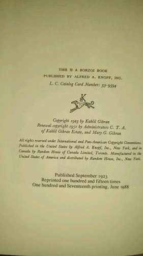 The Prophet - Kahlil Gibran (1988) HCDJ 117th Printing Knopf - Picture 8 of 23