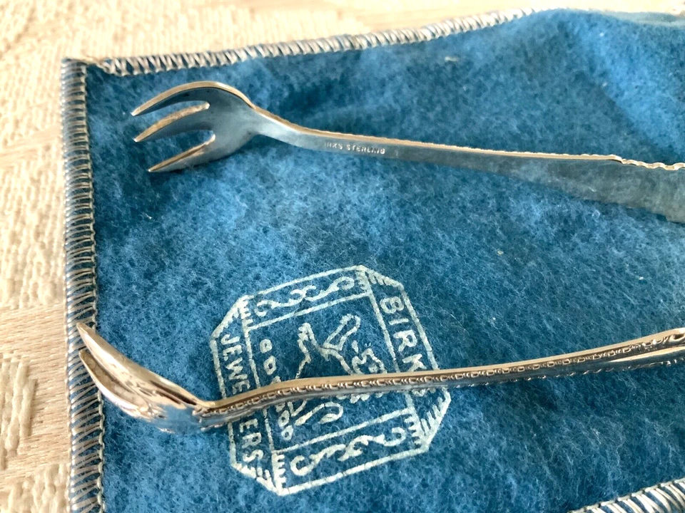 "Cubo de azúcar de plata esterlina vintage de Birks Silver Co. pinzas agarrador de garras - 4""" Foto 4 de 4