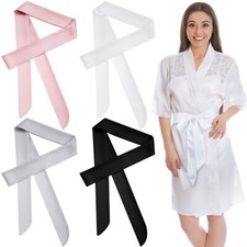 4 Pcs Satin Bathrobe Belt Replacement Silk Skinny Bathrobe Waist Belt for Sat...