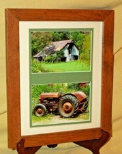 Ford Tracteur Photo 8N Photo Mat Encadrée Grange Ferme Bois Cadre Pays