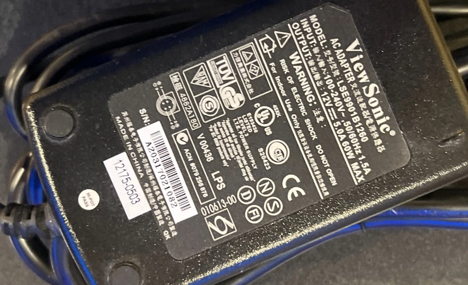 4-Pin 12V 5A AC Adapter For VIEWSONIC LSE9901B1260 LCD MONITOR Power Cord Supply - Image 2 of 3