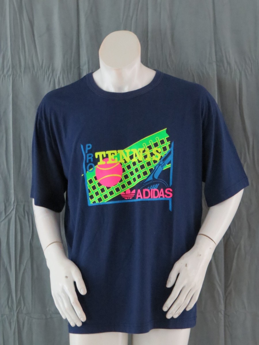 【adidas】Retro graphic T-shirts Vintage Graphic T-shirt - Adidas Neon Pro Tennis Graphic