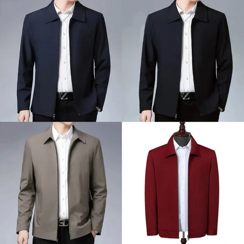 Chaqueta de Invierno Cortavientos para Hombre Chamarras Cremallera y Cuello Sola - product listing photo