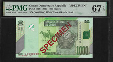 Congo Democratic Republic Specimen 1000 Francs 2013 PMG 67 EPQ UNC P#101bs