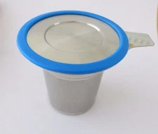 Tea Strainer Infuser with Lid Blue