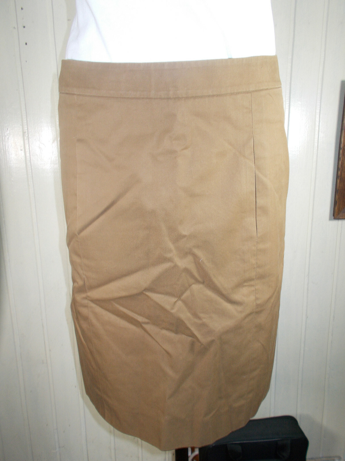 VINTAGE Jupe droite coton beige doublée YVES SAINT LAURENT 38 MADE IN FRANCE