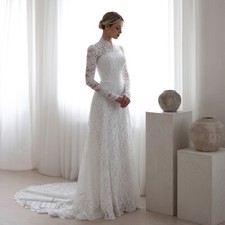 Wedding Dress Luxury O-Neck Close-Fitting Bespoke Gown Appliques A-Line Princess