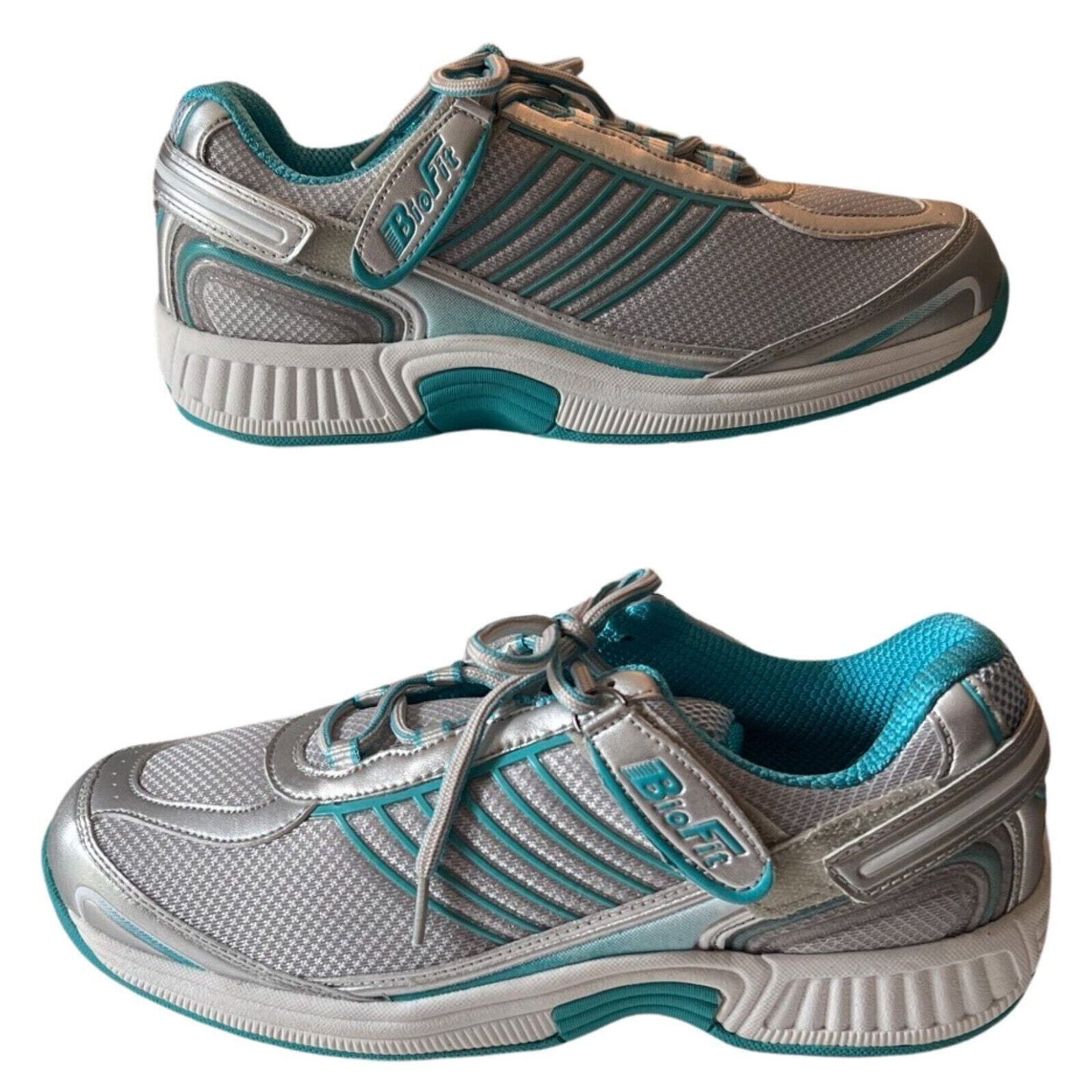Orthofeet Sneaker Mens Size 9.5 W Verve White Turquoise Tie Less Orthopedic NEW