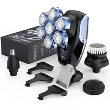 SEJOY 5in1 Electric Razor Wet /Dry Head Shaver for Bald Men Trimmer Grooming Kit