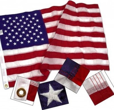 Bandiera Americana 4x6 Piedi In Nylon 420D, Stelle Ricamate E Occhielli In Ottone